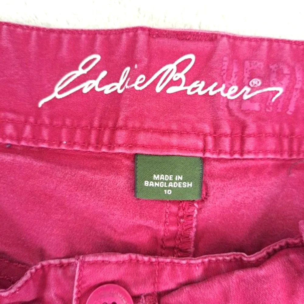 Eddie Bauer Raspberry Colored Denim Shorts Size 10